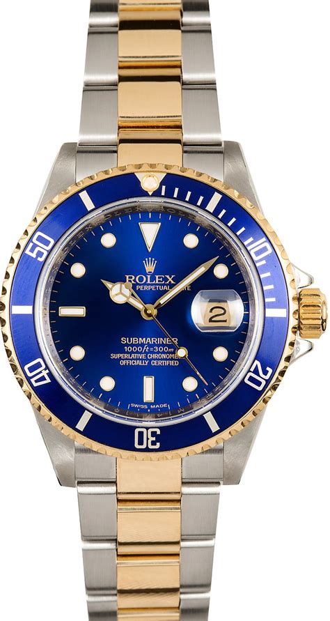 rolex submariner blue 16613 mens watch|Rolex Submariner 16613 for sale.